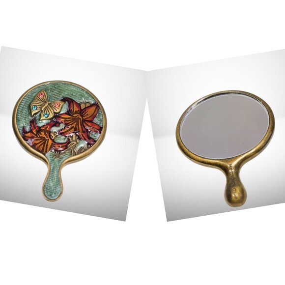 Jay Strongwater Accessories - Jay Strongwater Handmade Mini Butterfly Enamel Mirror with Swarovski Crystals